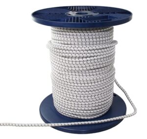 Elastic cord with polyester sheath, 3mm, white, 100m