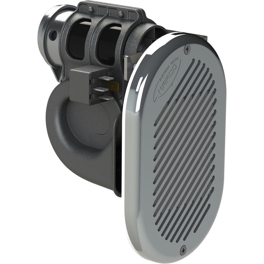 MARCO built-in signal horn with compressor HR1/C 12V 120dB chrome-plated 1 MARCO built-in signal horn with compressor HR1/C 12V 120dB chrome-plated