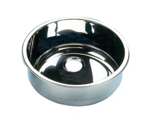 BARKA washbasin, cylindrical, polished stainless steel, 260x180mm