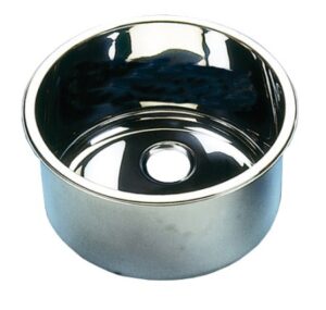 BARKA cylindrical washbasin, polished stainless steel, 300x180mm
