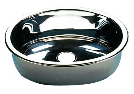 BARKA oval washbasin, polished stainless steel, 355x240x125mm 1 BARKA oval washbasin, polished stainless steel, 355x240x125mm