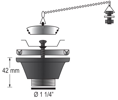 BARKA washbasin outlet with 1¼" thread 1 BARKA washbasin outlet with 1¼" thread