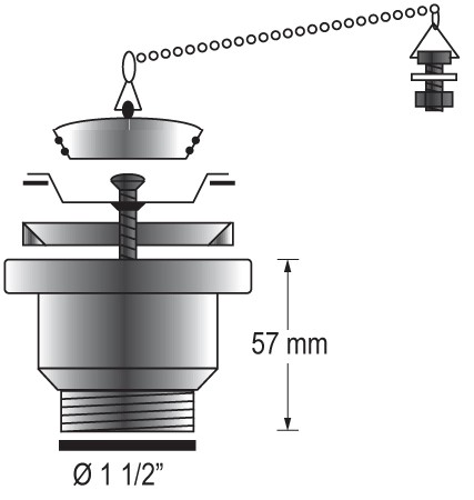 BARKA washbasin outlet with 1½" thread 1 BARKA washbasin outlet with 1½" thread