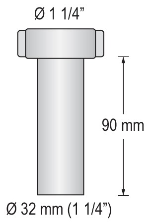 BARKA drain pipe, straight with 1¼" thread for 32mm hose 1 BARKA drain pipe, straight with 1¼" thread for 32mm hose