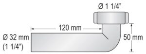 BARKA pipe elbow with 1¼" thread for 32mm hose