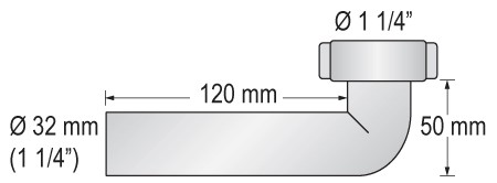 BARKA pipe elbow with 1¼" thread for 32mm hose 1 BARKA pipe elbow with 1¼" thread for 32mm hose
