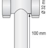 BARKA drain pipe, T-piece for pipe/hose 32mm 2 bk16007
