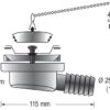BARKA washbasin outlet with side outlet for 25mm hose 3 bk16009