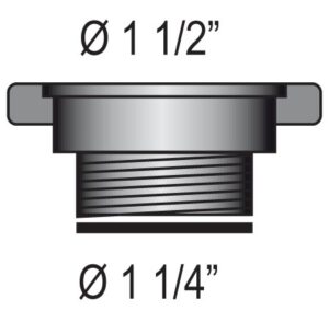 BARKA reducer from 1½" thread to 1¼" thread