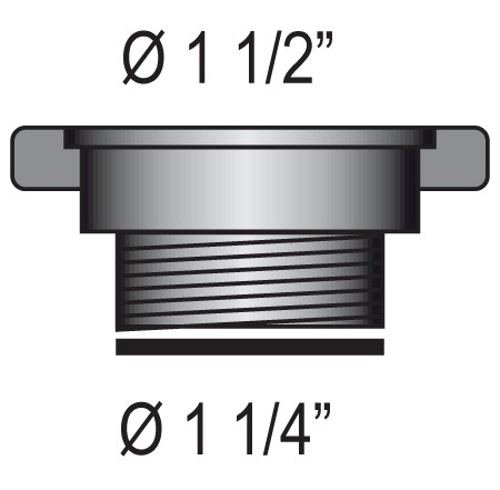 BARKA reducer from 1½" thread to 1¼" thread 1 BARKA reducer from 1½" thread to 1¼" thread