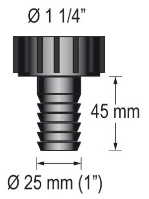 BARKA hose connector with 1-1/4" thread for 25mm hose