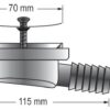 BARKA shower tray outlet with side outlet for 25mm hose 2 bk16029