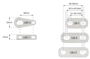 BEP connection plate Z-Link LBZ-2 650A, for pin 8/10mm 32mm