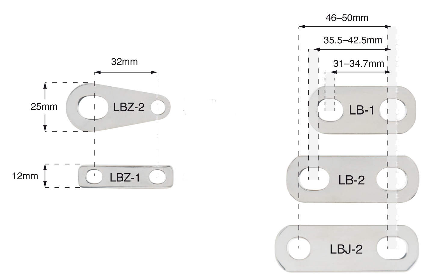BEP connection plate LB-2 650A, for pin 8/10mm 35.5-42.5mm 1 BEP connection plate LB-2 650A, for pin 8/10mm 35.5-42.5mm