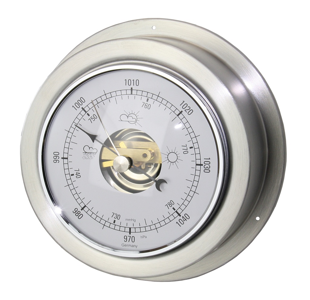 Maritime barometer, stainless steel scale, 95mm, 140x59mm 1 Maritime barometer, stainless steel scale, 95mm, 140x59mm
