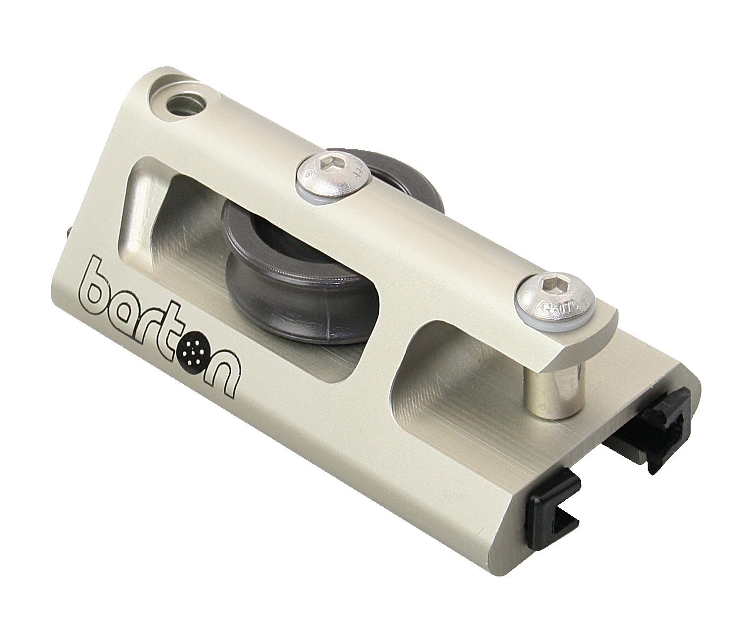 BARTON Genoa end fitting GT size 3 for 32mm T-track, with block and bracket, silver 1 BARTON Genoa end fitting GT size 3 for 32mm T-track, with block and bracket, silver