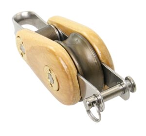 BARTON Victory single block, spherical, wood 30mm, rope 8mm, headband/U-shaped bracket
