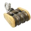 BARTON Triple Block, Spherical, Wood 30mm, Rope 8mm, Swivel Shackle 2 bt53330