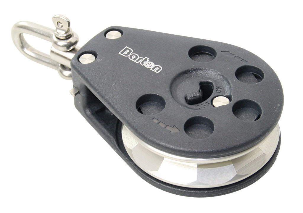 BARTON ratchet block, ball bearing, 55mm, 10mm rope, switchable, swivel shackle 1 BARTON ratchet block, ball bearing, 55mm, 10mm rope, switchable, swivel shackle