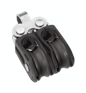 BARTON double block, spherical, 20mm, rope 5mm, headband/U-shaped bracket