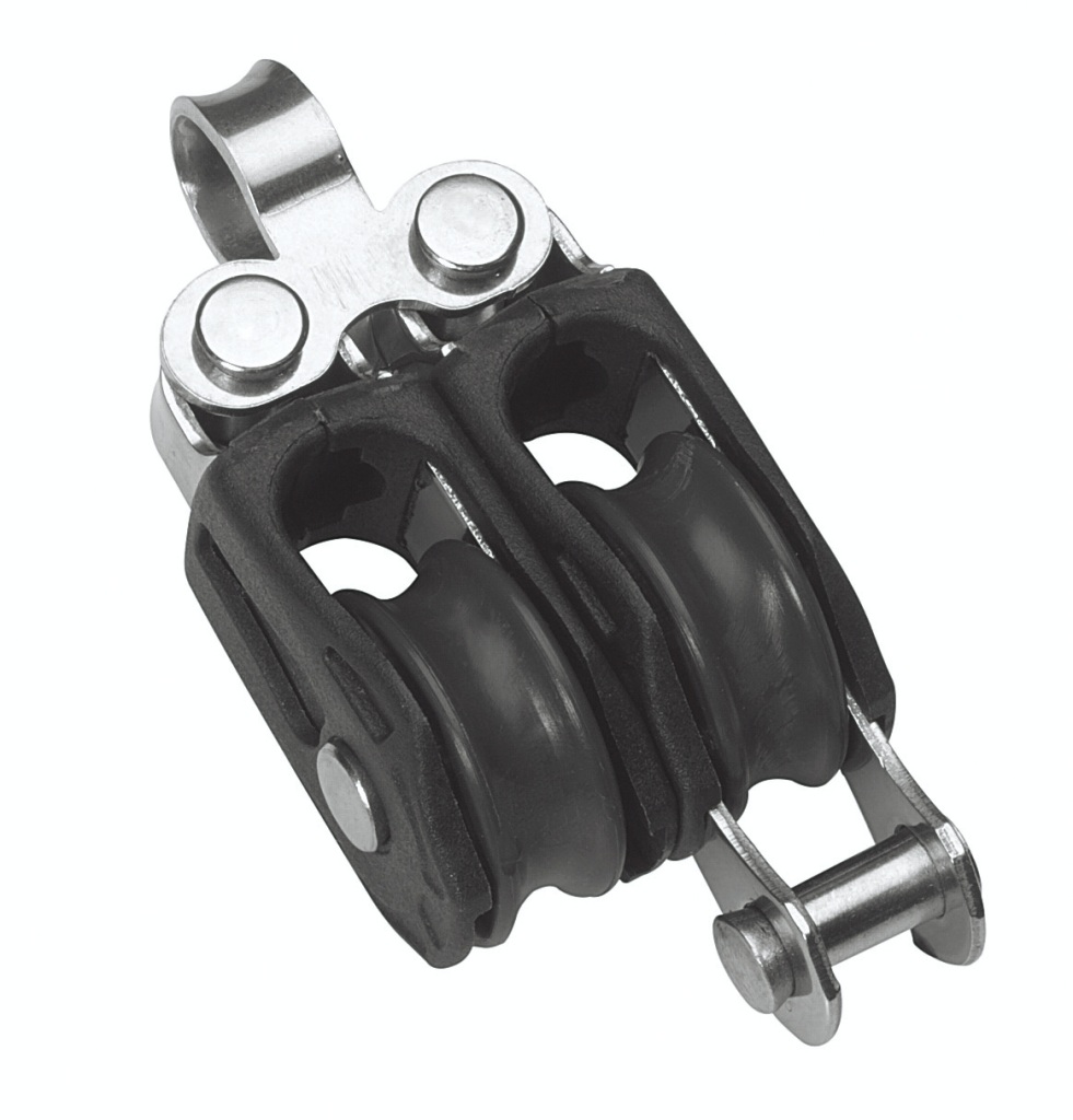 BARTON double block, sliding, 20mm, rope 5mm, headband/U-shaped bracket 1 BARTON double block, sliding, 20mm, rope 5mm, headband/U-shaped bracket