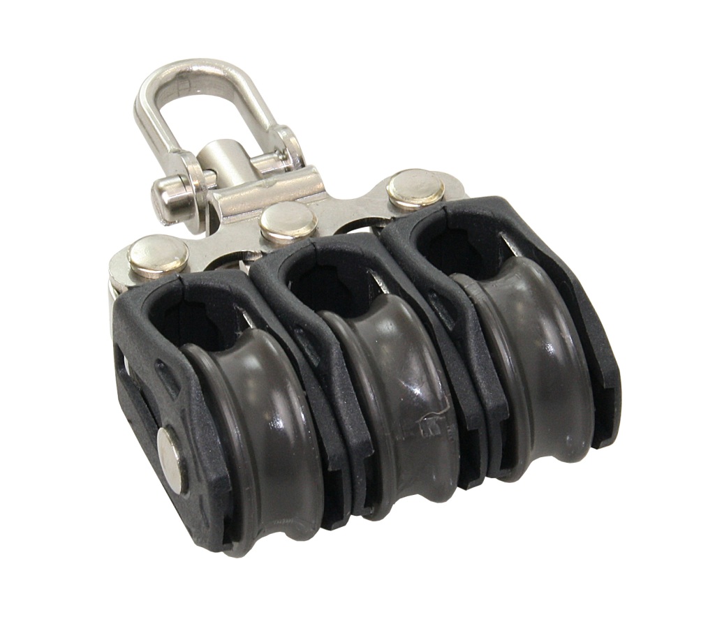 BARTON Triple Block, sliding, 20mm, rope 5mm, swivel shackle 1 BARTON Triple Block, sliding, 20mm, rope 5mm, swivel shackle