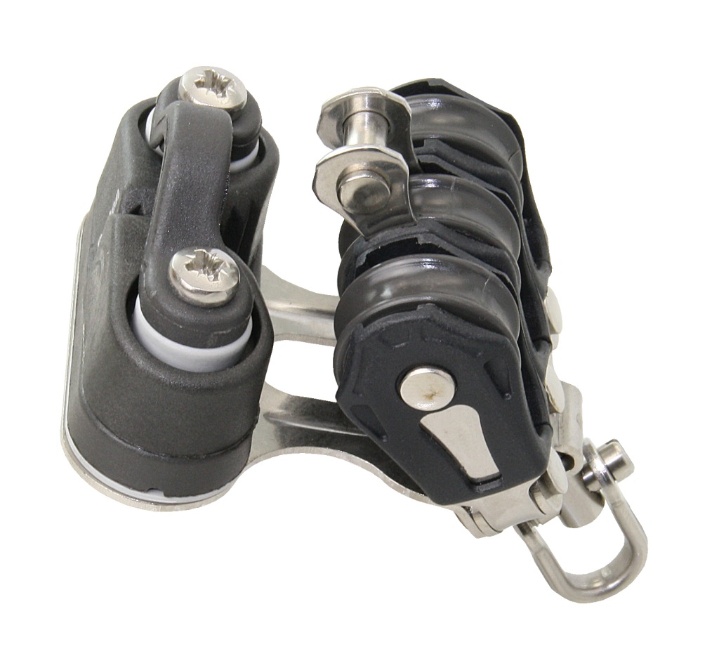 BARTON Triple Block, sliding, 20mm, rope 5mm, swivel/U-bolt/clamp 1 BARTON Triple Block, sliding, 20mm, rope 5mm, swivel/U-bolt/clamp