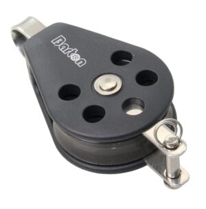 BARTON single block, spherical, 45mm, rope 10mm, headband/U-shaped bracket