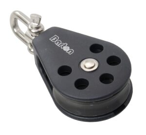BARTON single block, spherical, 45mm, rope 10mm, swivel shackle