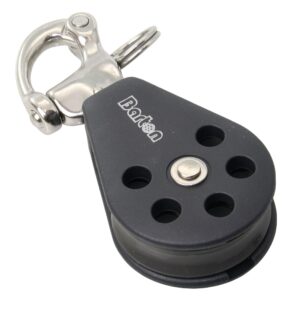 BARTON single block ball bearing 35mm, rope 8mm, snap shackle