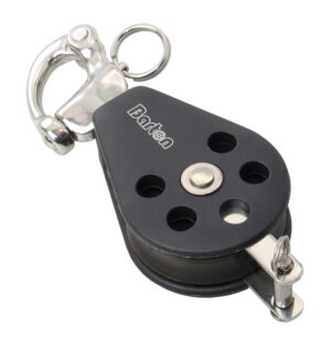 BARTON Single sliding block 35mm, rope 8mm, snap shackle/U-shackle