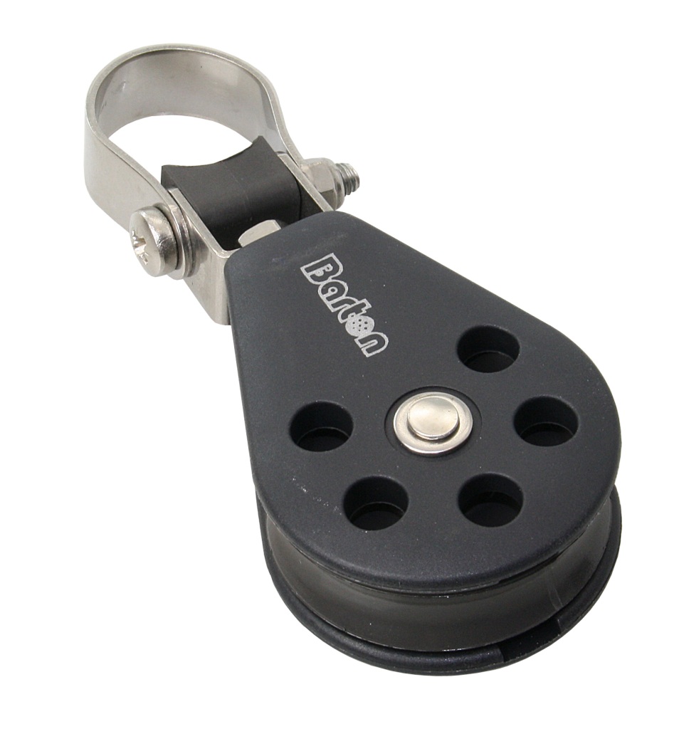 BARTON single sliding block, 45mm, rope 10mm, for railing 25mm 1 BARTON single sliding block, 45mm, rope 10mm, for railing 25mm