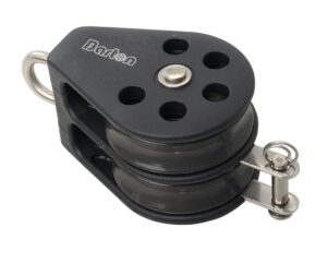 BARTON double block, ball joint, 35mm, rope 8mm, headband/U-shaped bracket