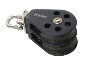 BARTON double block, spherical, 45mm, rope 10mm, swivel shackle