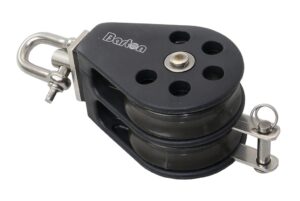 BARTON double block, sliding, 30mm, rope 8mm, swivel shackle/U-shackle