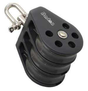 BARTON Triple Block, spherical, 30mm, rope 8mm, swivel shackle
