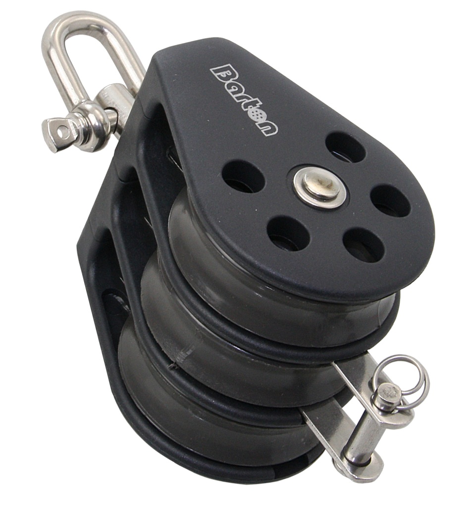 BARTON Triple Block, sliding, 45mm, rope 10mm, swivel shackle/U-shackle 1 BARTON Triple Block, sliding, 45mm, rope 10mm, swivel shackle/U-shackle
