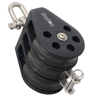 BARTON Triple block sliding 30mm, rope 8mm, headband/U-shaped bracket