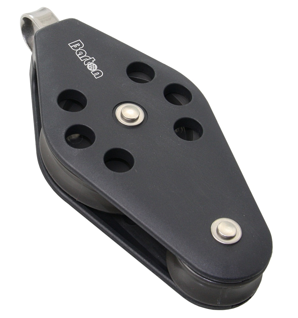BARTON violin block, spherical, 45/30mm, rope 8mm, headband 1 BARTON violin block, spherical, 45/30mm, rope 8mm, headband