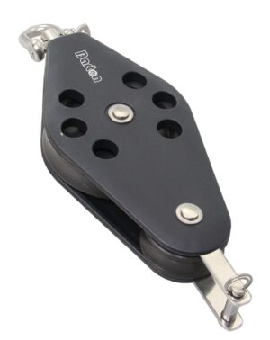 BARTON Violin Block, sliding, 45/30mm, 8mm rope, swivel shackle/U-shaped bracket