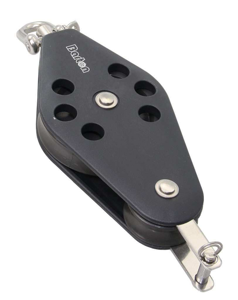 BARTON Violin Block, sliding, 45/30mm, 8mm rope, swivel shackle/U-shaped bracket 1 BARTON Violin Block, sliding, 45/30mm, 8mm rope, swivel shackle/U-shaped bracket