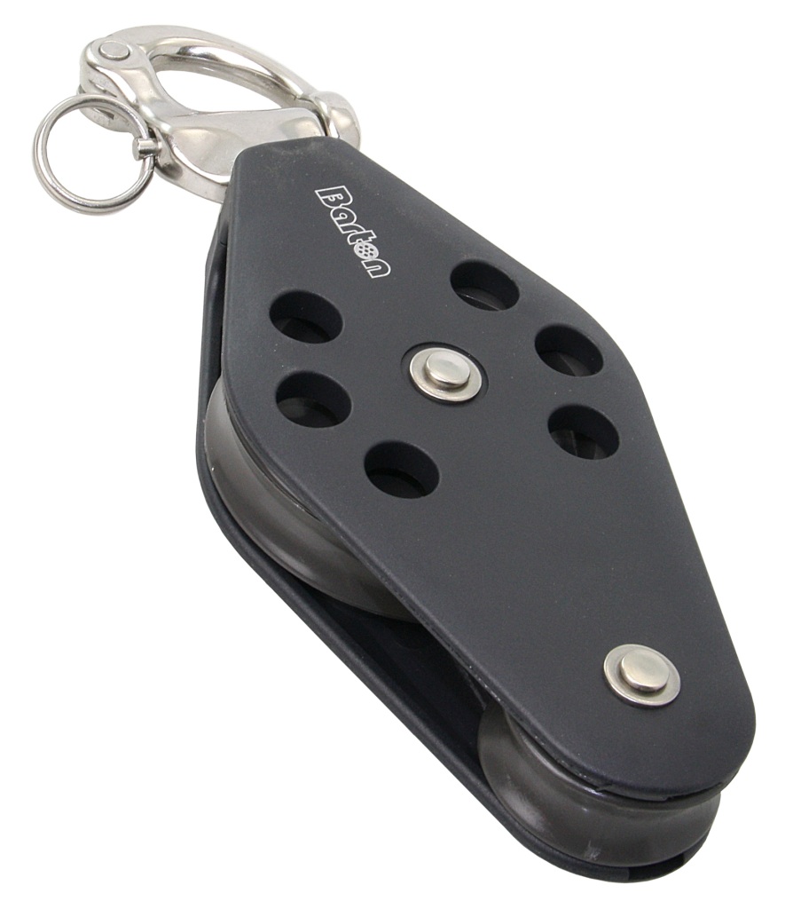 BARTON Violin Block, sliding, 58/30mm, rope 10mm, snap shackle 1 BARTON Violin Block, sliding, 58/30mm, rope 10mm, snap shackle