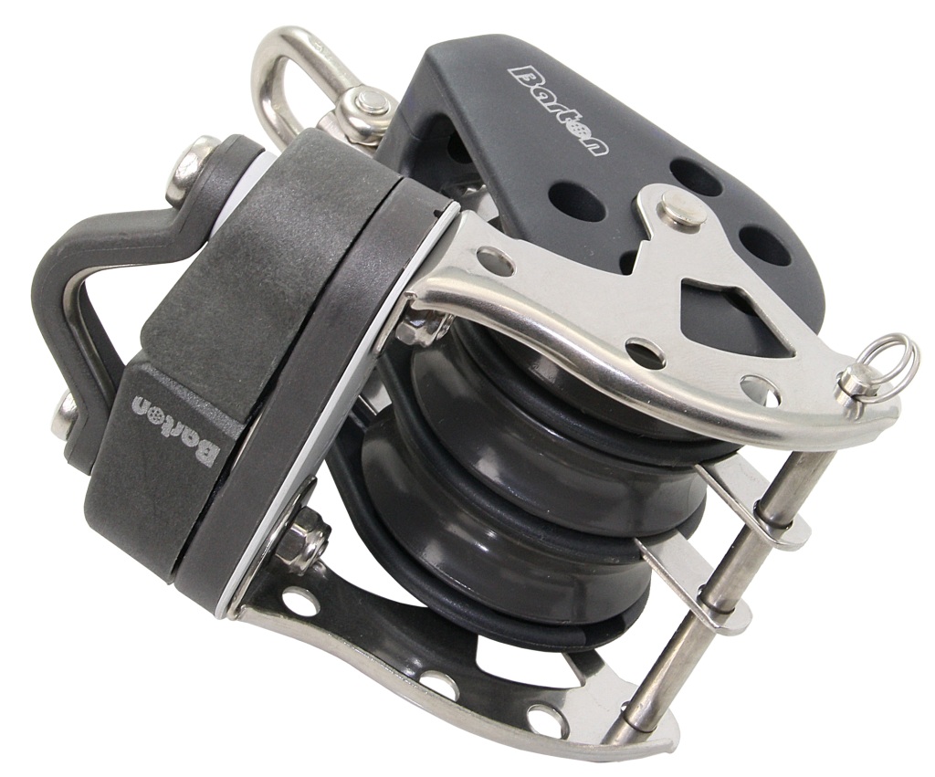 BARTON Triple Block, sliding, 45mm, rope 10mm, swivel/U-bolt/clamp 1 BARTON Triple Block, sliding, 45mm, rope 10mm, swivel/U-bolt/clamp