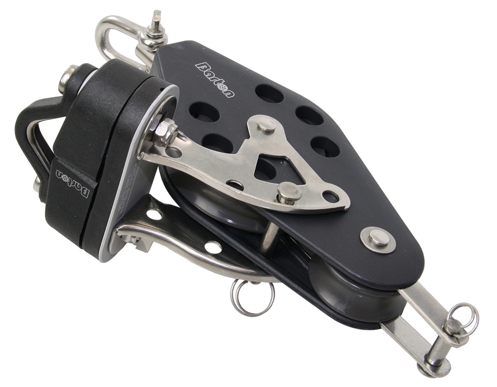 BARTON Violin Block, sliding, 58/30mm, 10mm rope, swivel/U-shaped bracket/K-clamp 1 BARTON Violin Block, sliding, 58/30mm, 10mm rope, swivel/U-shaped bracket/K-clamp