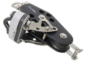 BARTON violin block, ball-shaped, 45/30mm, 8mm rope, swivel/U-shaped clamp