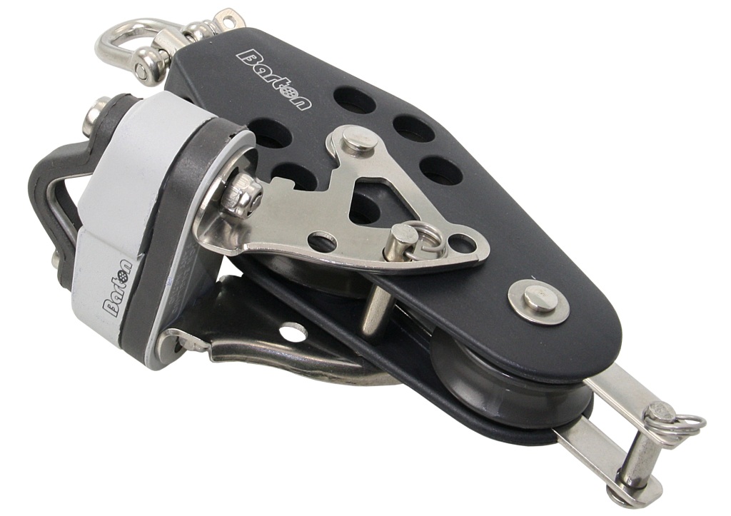 BARTON violin block, ball-shaped, 45/30mm, 8mm rope, swivel/U-shaped clamp 1 BARTON violin block, ball-shaped, 45/30mm, 8mm rope, swivel/U-shaped clamp