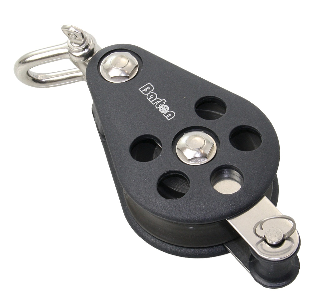 BARTON Single sliding block 70mm, rope 14mm, swivel shackle/U-shackle 1 BARTON Single sliding block 70mm, rope 14mm, swivel shackle/U-shackle