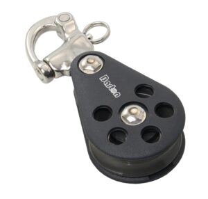 BARTON single sliding block, 64mm, rope 12mm, snap shackle