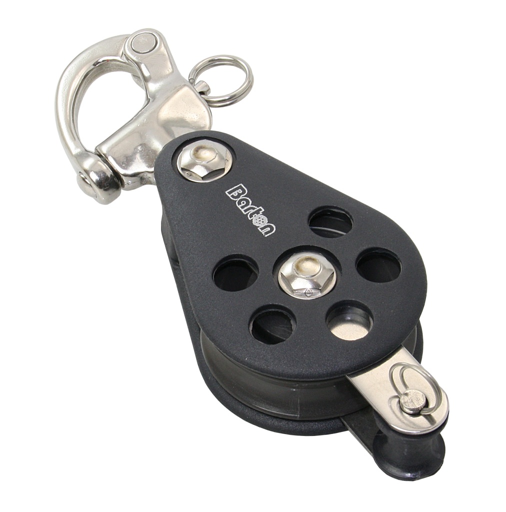 BARTON Single sliding block 70mm, rope 14mm, snap shackle/U-shackle 1 BARTON Single sliding block 70mm, rope 14mm, snap shackle/U-shackle