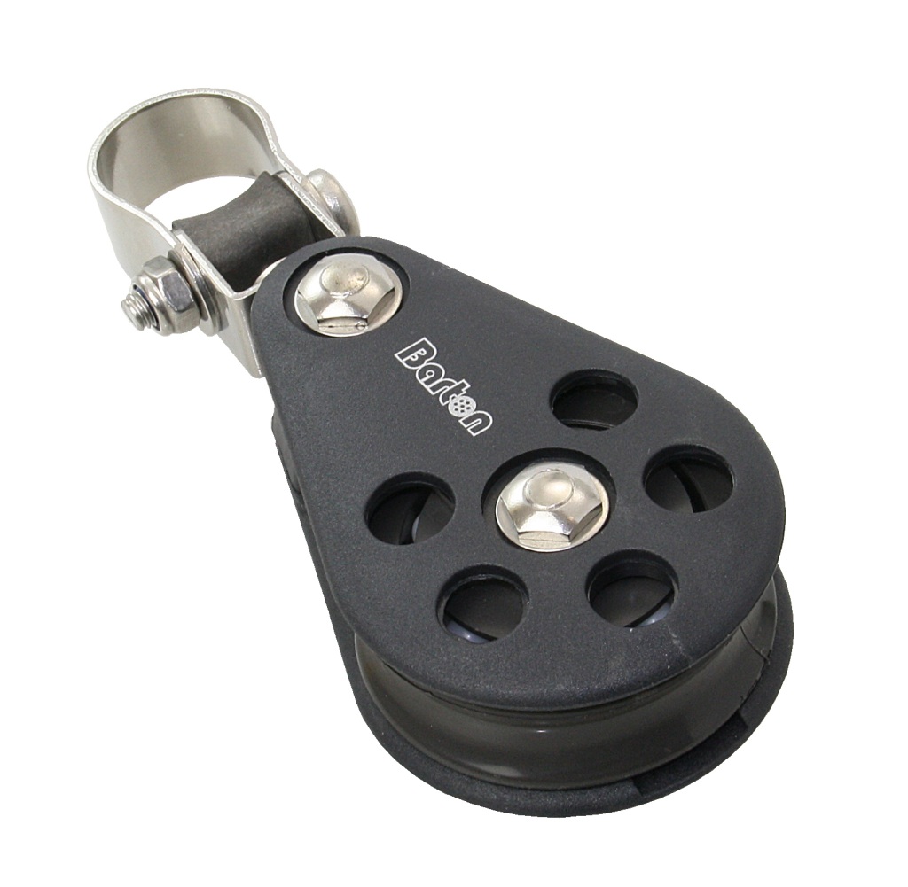 BARTON single sliding block, 54mm, rope 12mm, for railing 25mm 1 BARTON single sliding block, 54mm, rope 12mm, for railing 25mm